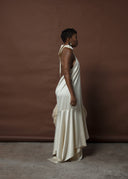 serene backless dress cream