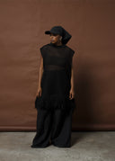 Pamba longer length vest BLK