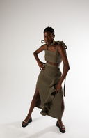 Ruffle Twinset Green